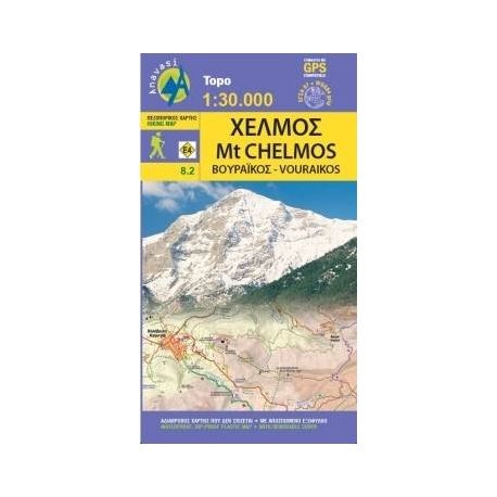 Hiking Map of Mt Chelmos - Vouraikos