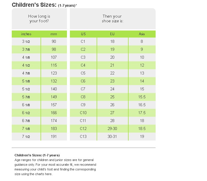 Crocs Size Chart For Kids