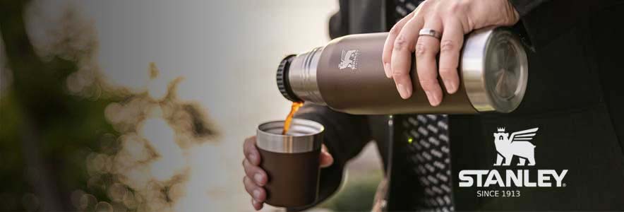 Stanley thermos for keeping drinks hot or cold, designed for durability and performance during outdoor adventures, camping, and travel